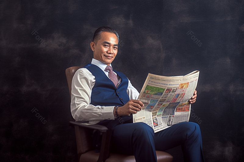 中年商务成功人士看报纸,高清,摄影图,摄影图片,图片大全,摄影图免费下载